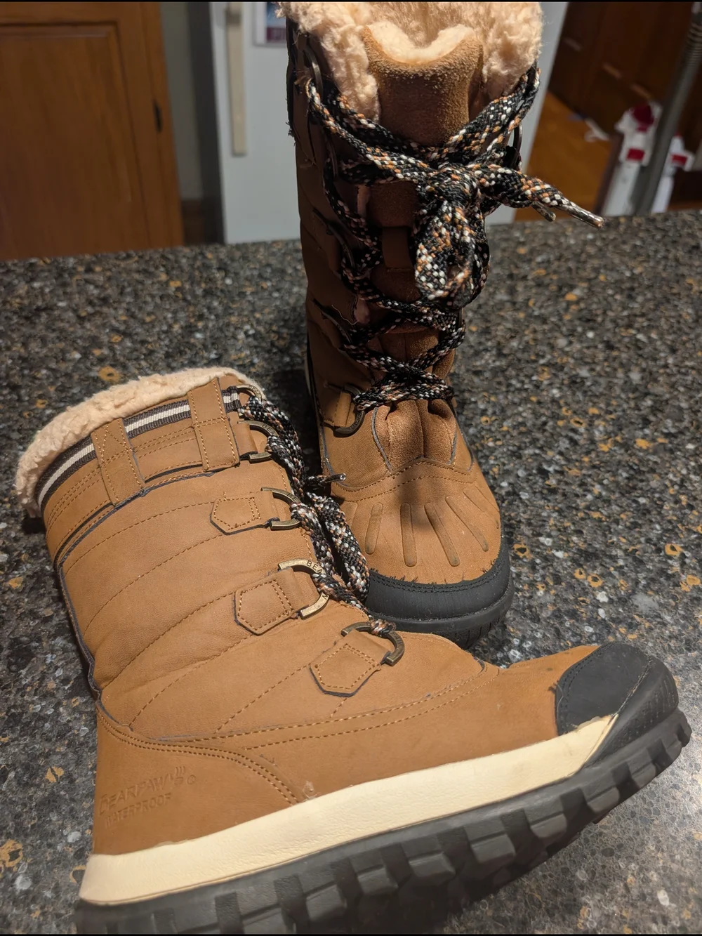 BearPaw Cream Sherpa-Lined Boot Interior